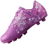 Vizari Frost 3 Firm Ground Football Shoes for Youth | Graphic Soccer Shoes for Kids with Comfort & Padded Linings | Durable Cleats for Boys & Girls Perfect for Outdoor Play Purple