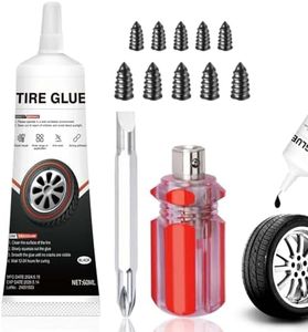 Tyre Adhesive, Rubber Adhesive, 60 ml Tyre Sealant Car, Rims Repair Kit, Bicycle Tyre Sealant for Car/Motorcycle/Bicycle, Quickly Repairs Tyre Cracks, Holes