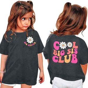 LOTUCY Big Sister Shirt for Toddler Girls Cool Big Sis Club Tshirt Promoted to Big Sister Announcement Outfits