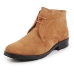 FAUSTO FST KI-8810 TAN-43 Men's Tan Suede Leather High Ankle Lace Up Chukka Boots (9 UK)