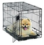 MidWest Homes for Pets Dog Crate Midwest Life Stages XS Folding Metal Dog Crate Divider Panel, Floor Protecting Feet, Leak-Proof Dog Tray 22L x 13W x 16H inches, XS Dog Breed