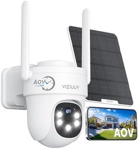 VIZIUUY AOV Security Camera, 2K Continuous Recording Security Cameras Wireless Outdoor, WiFi 6, Solar-Powered, Cameras for Home Security with 360° PTZ, Auto Tracking, 512G Local Storage(Not Include)