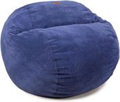 CordaRoy's - Navy Blue Corduroy Convertible Bean Bag Chair - Queen