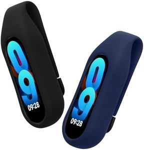 kwmobile 2X Clip Compatible avec Xiaomi Mi Band 10/9 / 8 - Support de Rechange pour Fitness Tracker Noir-Bleu foncé - Tracker Non Inclus