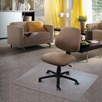 Kuyal Carpet Chair Mat, 48" x 36" PVC Home Office Desk Chair Mat for Floor Protection, Clear, Studded, BPA Free Matte Anti-Slip