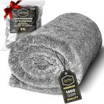 CarMax® - Original Twisted Loop Car Drying Towel - Double-Sided XXL - 90cm x 60cm 1400gsm Microfibre Towel for fast streak-free drying and detailing.