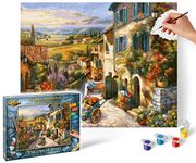 Schipper 609130879 Numbers-Tuscan Idyll Adults-Includes Brush and Acrylic Paints-40 x 50 cm