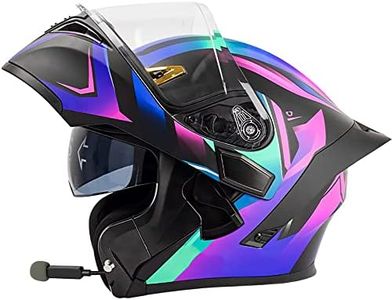 Motorcycle Helmet with Intercom Built In Bluetooth Flip-up Motorcycle Modular Helmet Anti-fog Dual Visor Casco para Motocicleta Bluetooth Bilt Helmet DOT ECE Approved