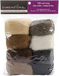 Dimensions Needlecrafts Natural Earth Tone Wool Roving for Needle Felting, 8 Pack, 80g