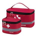 Olymajy 2 Pieces First Aid Kit Bags, Empty Medicine Bags, First Aid Bag Portable Medical Medicine Bags for Outdoor Camping, Travel, Work, Holiday (Red)