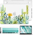 Batianda for M3 New MacBook Pro 14 Inch Case 2023 2021 Release A2918/A2779/A2442 with M2 M1 Pro/Max Chip,Pattern Hard Case Shell Cover with Keyboard Cover Skin & Screen Protector (Cactus)