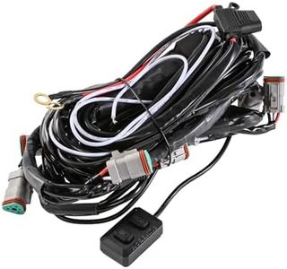 Auxbeam RGB Series Only 8-Lead Wiring Harness Kit 12V with 40A Fuse & Relay 3-PIN DT Plug