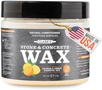 Natural Stone Wax by CLARK’s – Seal and Protect Soapstone, Slate, and Concrete with Carnauba and Beeswax, Use on Kitchen and Bath Countertops, Enriched with Lemon and Orange Extract, 6oz