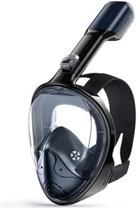 Greatever Full Face Snorkel Mask, Snorkeling Gear for Adults with Latest Dry Top Breathing System and Detachable Camera Mount, Foldable Snorkel Mask Adult, Snorkels Anti-Fog（Navy Blue）