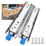 SHUHANG Heavy Duty Drawer Runners with Lock 120 kg Load Capacity Industrial Drawer Slides with Ball Bearing Slides 300 350 400 450 500 550 600 650 700 750 800 850 900 950 1000 mm, Side Mount 1 Pair