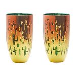 ARTLAND - Fiesta Hiball Tumblers - Colourful & Eclectic - Cocktail Glasses Set - Handmade Glassware - - Set of 2