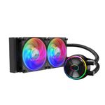 Cooler Master MasterLiquid PL240 Flux CPU Liquid Cooler - AIO Water Cooling System, 2 x 120mm Fans, 240mm Radiator, Addressable Gen 2 RGB Controller Included - AMD & Intel Compatible, 5-Year Warranty