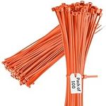 Bolt Dropper Zip Ties - 12-Inch Orange Heavy Duty Cable Ties - Self-Locking Nylon Wire Ties - Weather-Resistant Zip Tie for Organizing and Securing Cables or Various Items - Pack of 100