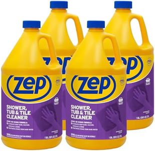 Zep Shower, Tub and Tile Cleaner - 1 Gallon (Case of 4) ZUSTT128 - No Scrub Pro Formula with Acid, Breaks Up Tough Buildup on Contact, Revealing Squeaky Clean Results