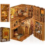 Cutefun DIY Miniature Dollhouse Book Nook Kit,Wooden Doll house Booknook Art Kits Decor Gifts For Teens Eternal Bookstore