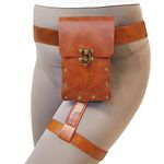 Larswon Leg Bag, Renaissance Bag Leg Harness Bag Synthetic Leather Belt Bag for Women Hip Bag Fanny Pack Thigh Harness Women, Brown, M, Renaissance Bag