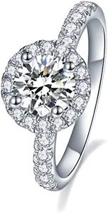 IMOLOVE Moissanite Halo Engagement Rings for Women Halo Rings for Women Wedding Rings 1.64ct D Color VVS1 Clarity Round Cut Moissanite Ring in Sterling Silver plated with 18K Gold-10