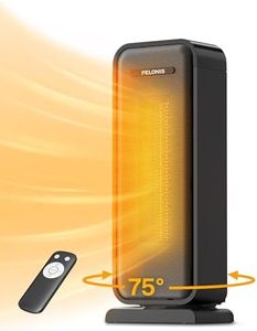 PELONIS Electric Heater, 2000W Energy Efficient Space Silent Room Heater, Portable Ceramic Fan Heaters, Thermostat 2 Settings 12H Timer, Overheat & Tip Over Protection, for Bedroom