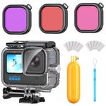 GOLRTRAL Waterproof Case for Go Pro Hero 12/11/10/9 Black with 3 Pack Dive Filters, 196FT/60M Underwater Protective Housing Dive Accessories