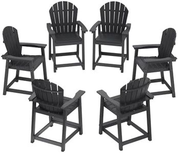 OTSUN Tall Modern Adirondack Chairs Set of 6, All Weather HDPE Bar Height Adirondack Stools Widened Durable Design for Porch Patio Yard Lawn Fire Pit Bistro Basement Indoors & Outdoors