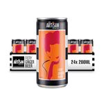 The Artisan Drinks Company Fiery Ginger Beer - 200mlx24 Cans of Fizzy Drink - A Blend of Root Ginger, Cloudy Lemon And A Hint of Chilli - Natural Ingredients Ginger Beer for Rum, Bourbon & Vodka