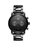 MVMT Blacktop Ceramic Qtz Fashion Chrono Black Round Dial Men's Analog Watch|Black Ceramic Material|Black Color Band - 28000235-D