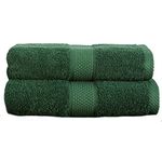 100% Turkish Cotton Guest Towels Hand Kitchen Towel Face Cloth 40 x 60 cm Pack Of 2 Twin Set (Bottle Green)