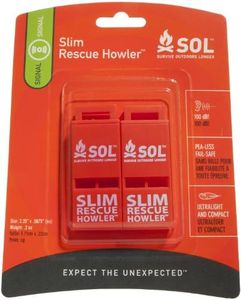 S.O.L. Survive Outdoors Longer Slim Rescue Howler Whistle (2-Count)