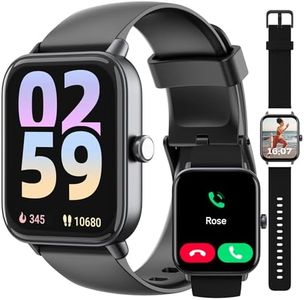 Smart Watch for Women Men Android & iPhone Compatible, Fitness Watch Bluetooth Call & Receive Text, 1.8" Smartwatch with Alexa/Heart Rate/SpO2/Sleep Monitor/Calorie Step Tracker, 7-Day Battery