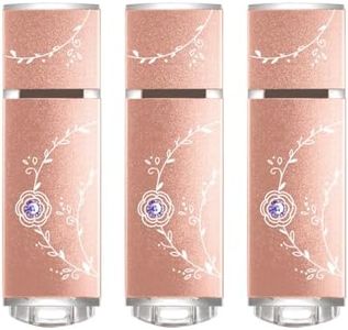 TCELL Natural Beauty USB 3.0 32GB 3 PACK USB Stick Flash Drive Decorated with Swarovski Elements Crystal Rose Gold for Women Student Office Gift, Pink Thumb Drive