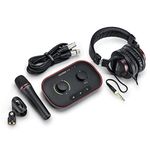 Focusrite Vocaster One Studio - USB Audio Interface Bundle for the Solo Podcaster, Streamer, Voiceover Artist, Black