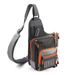 MAXIMUMCATCH Fly Fishing Sling Pack Adjustable Backpack Fishing Sling Bag (V-Cross Sling Pack(Orange+Grey))