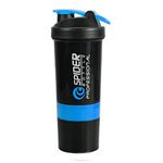 COOL INDIANS Shaker Bottle for Gym|BPA-Free and 100% Leak-Proof Protein Shaker Bottle with 2 Extra Storage Compartment (500ML Shaker) (Blue)