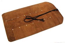 12 Pocket Suede Leather Tool Roll for Woodcarving Knives and Other Smaller Tools