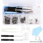 530PCS Spectacles Glasses Repair Tool Kit with Mini Screwdriver, Screws Nut, Silicone Nose Pads, Glasses Cloth, Tweezer