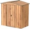 Duramax TOP Shed 6 x 4 (2.17 m²) Abri de jardin en métal, fabriqué en acier galvanisé, structure de toit renforcée, abri de jardin en métal sans entretien et résistant aux intempéries, Grain de bois