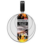 Splatter Screen for Frying Pan,Frying Pan Cover Splatter Screen 3 Set(8",11.5",13"),Stops 99% of Hot Oil Splash,Protect the Skin From Burns(Black)