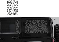 Leopard Cheetah Print Rear Window Decals Fits Wrangler Side Window Topographic (topo) map Decals - Leopard Print Vehicle Vinyl Matte Black(4 Door only)