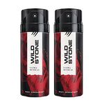 Wild Stone Ultra Sensual Deodorant For Men, Long Lasting Intense Fragrance, Pack Of 2 (150Ml Each) - Spray