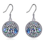 YFN Mother and 2 Child Earrings Sterling Silver Tree of Life Mom Earrings Birthday Christmas Birthday Jewelry Gifts for Women Mom