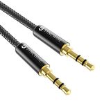 Syncwire Aux Cable 3.5mm –3.3ft/1M- Nylon Braided Aux Lead for Car, Headphone, iPhone, iPad, iPod, Samsung, MP3 Player, Smartphone, Echo Dot, Tablet, Home Stereos, Laptop and More – Black