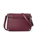 WESTBRONCO Crossbody Bags for Women, Medium Size Shoulder Handbags, Satchel Purse with Multi Zipper Pocket, Wine Red, Sturdy,stylish