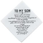 Father Of The Bride Handkerchief Gifts Wedding Gift From Daughter, White Handkerchiefs For Bridal's Father, Ivory 3-to My Son