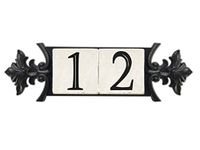 NACH KA House Address Sign/Plaque - Small Crest, 2 Numbers, Engraver Tiles