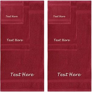 Personalized Passion Towels Set - 6 Pack Super Soft & Absorbent Turkish Cotton for Bathroom, Spa, Gym, Pool and Hotels Includes 2 Bath Towels, Hand Washcloths Burgundy Towel